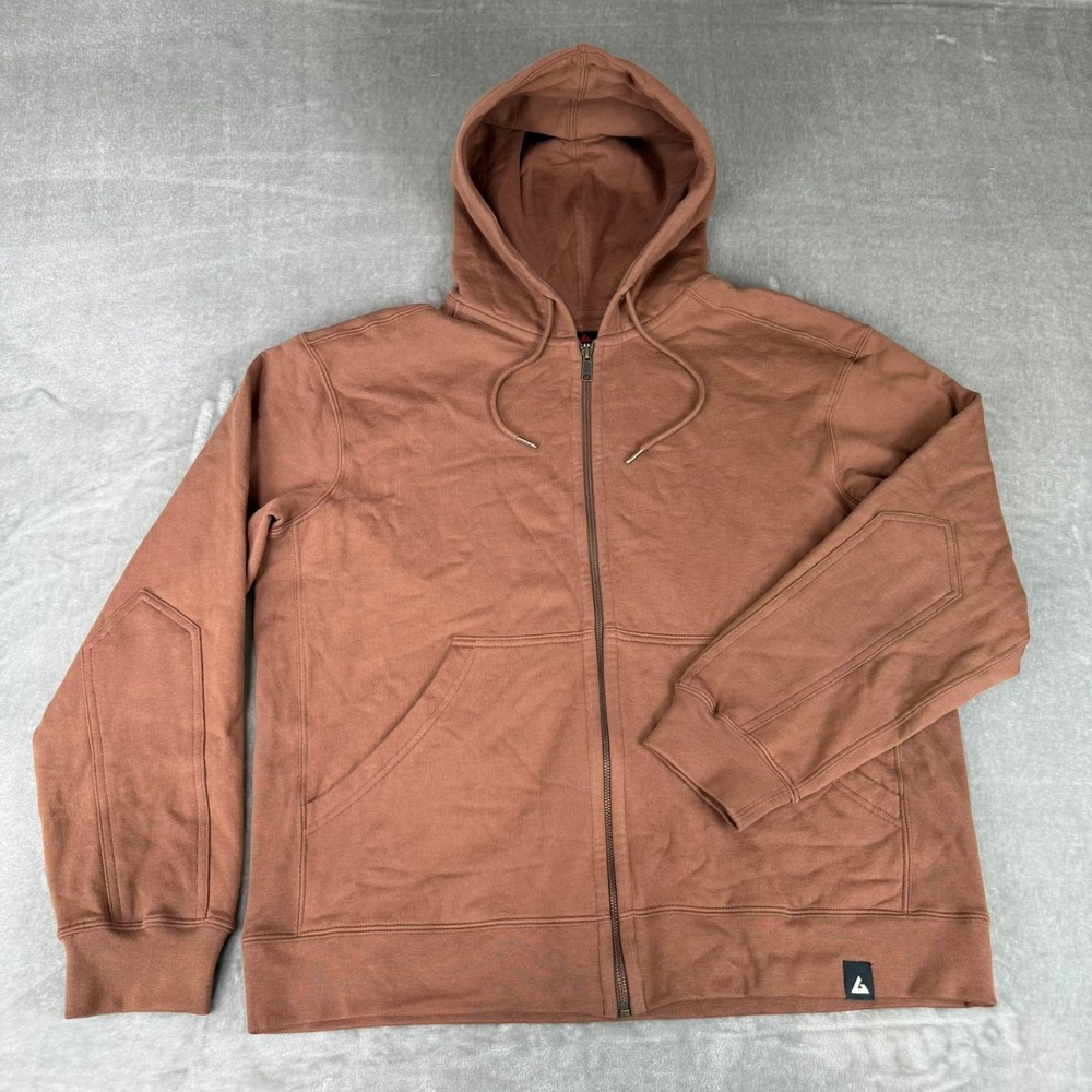 American Giant Relaxed Zip Hoodie Mens XL Soft Silt Brown Heavy $175 USA NWOT